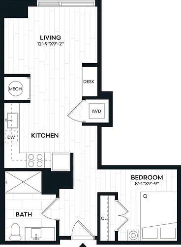 Floor plan Studio-S1A