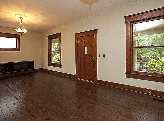 Oversized windows and clean molding trim