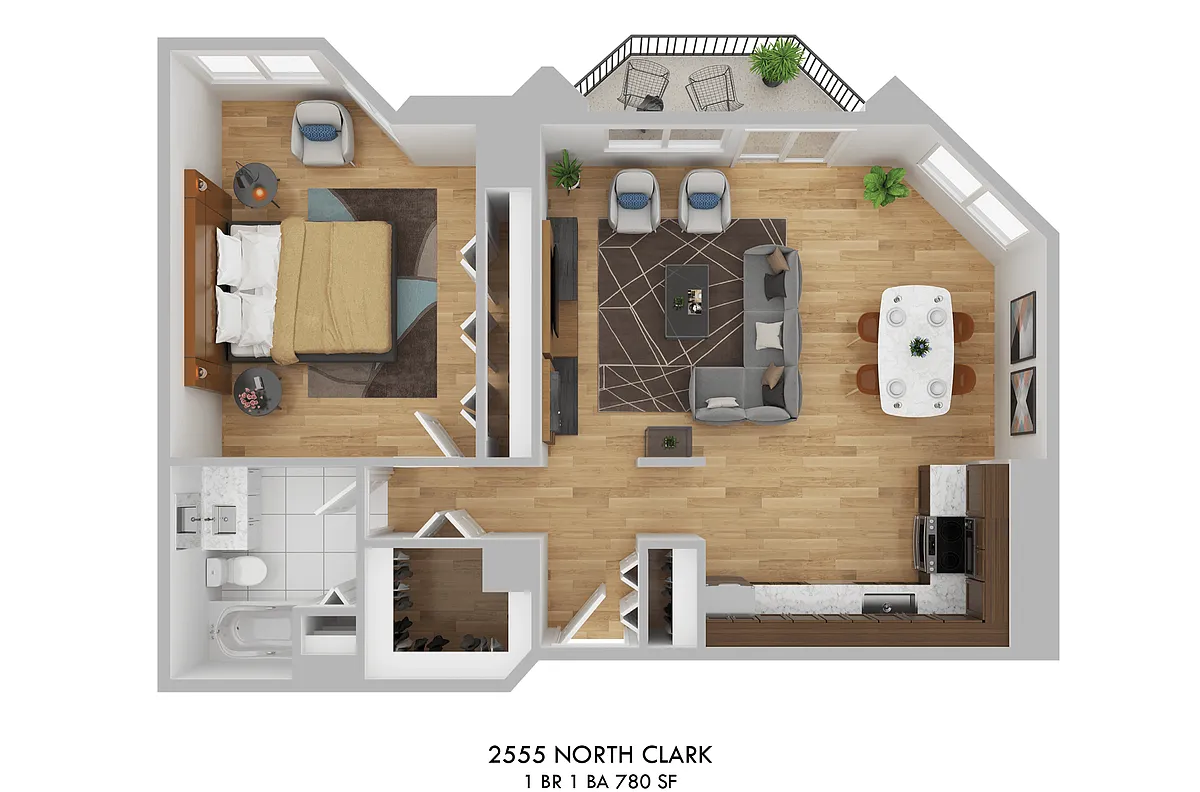 Floor plan 1 Bedroom / Tier 1