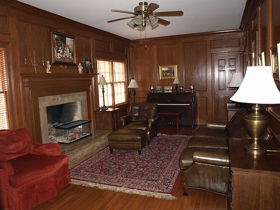 Judges paneling with 2 masonry fireplaces
