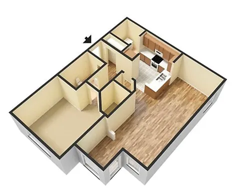 Floor plan 1 Bedroom 1 Bathroom