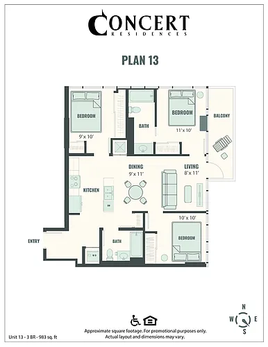 Floor plan Concert 13C 3x2