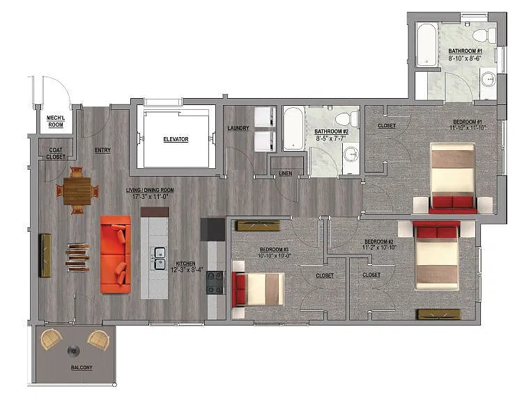 Floor plan 3 Bedroom