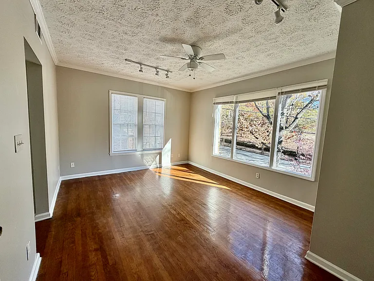 Top floor studio condo overlooking Piedmont Park! Tons of sunlight with 6 foot window on the front of the unit with additional windows along the side (other units only have windows on the side).