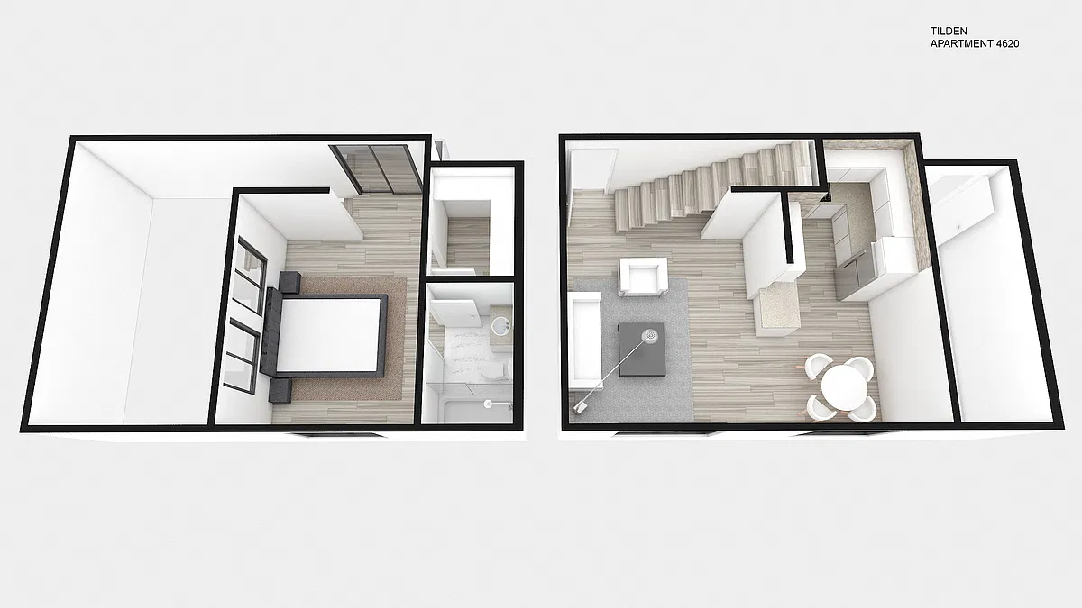 Floor plan One Bed ~ One Bath Loft