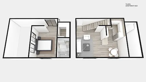 Floor plan One Bed ~ One Bath Loft