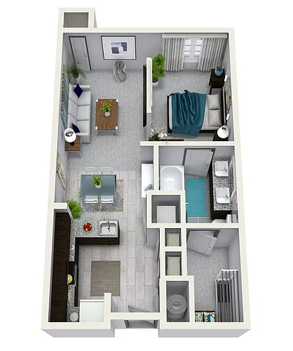Floor plan Studio 655 sqft S1A