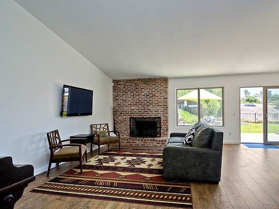 Living room with fireplace