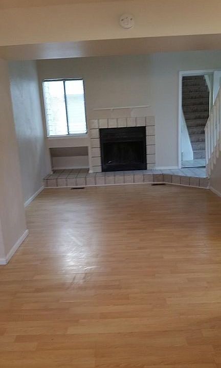 living room and fireplace