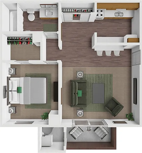 Floor plan 1 Bed A