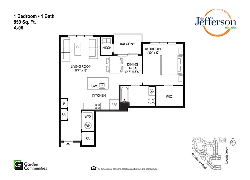 Floor plan A-06 One Bedroom