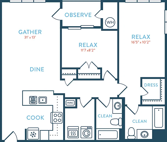 1138 Tea House B15 Floorplan Diagram