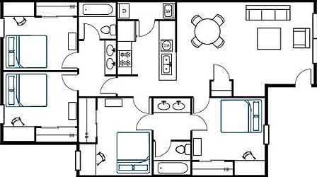 Floor Plan for 4X2