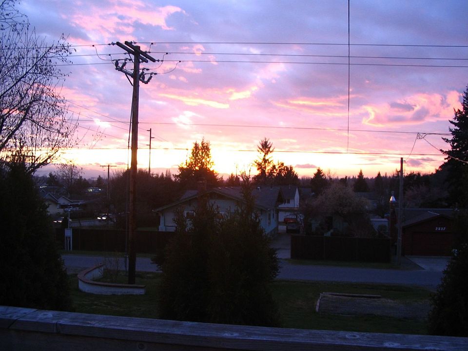 view from deck, living room and kitchen