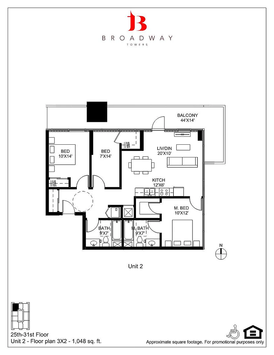 Floor plan Broadway 2 3x2