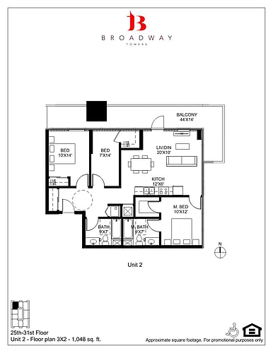 Floor plan Broadway 2 3x2