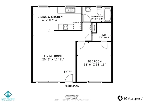 Floor plan 1 Bed 1 Bath