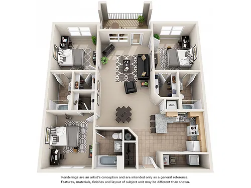 Floor plan Constance with Wood Style Floors