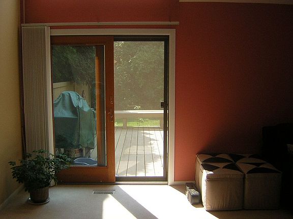 sliding doors to wood deck