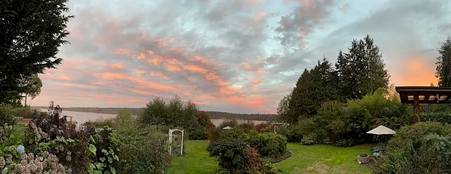 Bay panorama at sunset