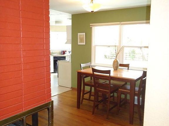 Dining room and 3 sided fire place