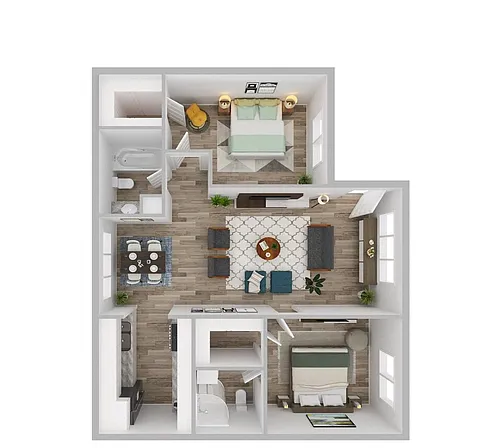 Floor plan 2 Bedrooms, 2 Bathrooms