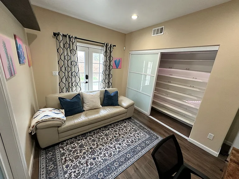Closet with custom shelving
