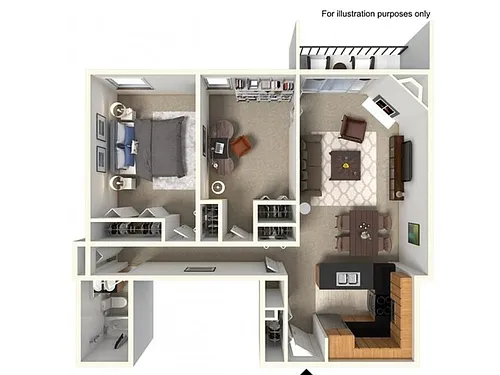 Floor plan 1 Bedroom Den