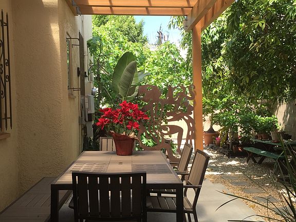 Outdoor terraced dining area