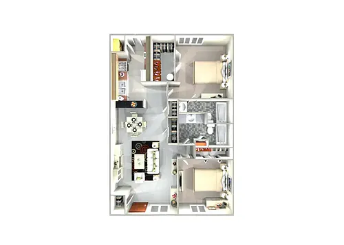 Floor plan 2x2B