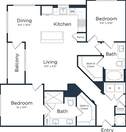 B1 | 2x2 | 1097 sq ft B1 | 2x2 | 1097 sq ft