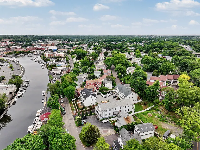 Luxury Townhomes Showcased with Sweeping Aerial Views of Greenwich