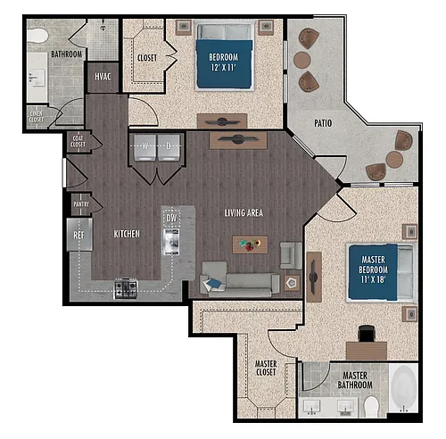 Floor plan B2-2X2