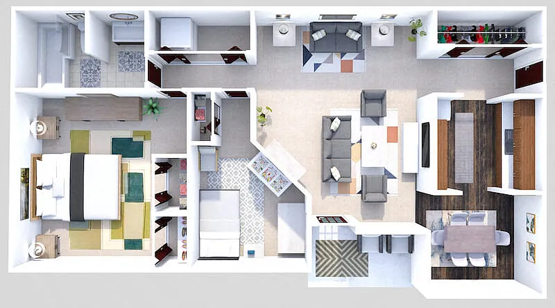 Floor plan Phase I - 2 Bed 1 Bath