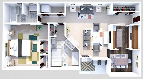 Floor plan Phase I - 2 Bed 1 Bath