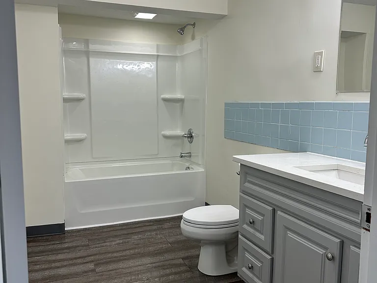 Basement apartment bathroom