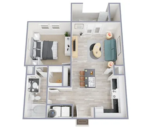 Floor plan 1 Bedroom 1 Bath