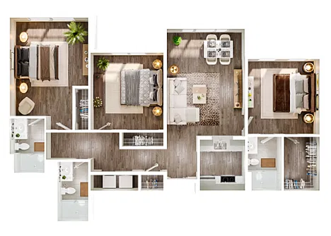 Floor plan 3 Bedroom 3 Bath