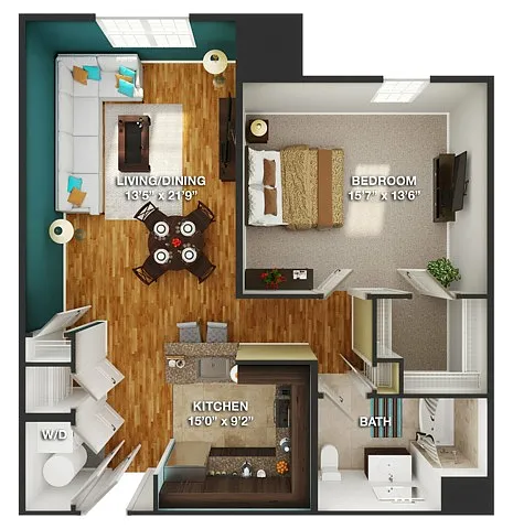 Floor plan Waverly- 101 Roosevelt