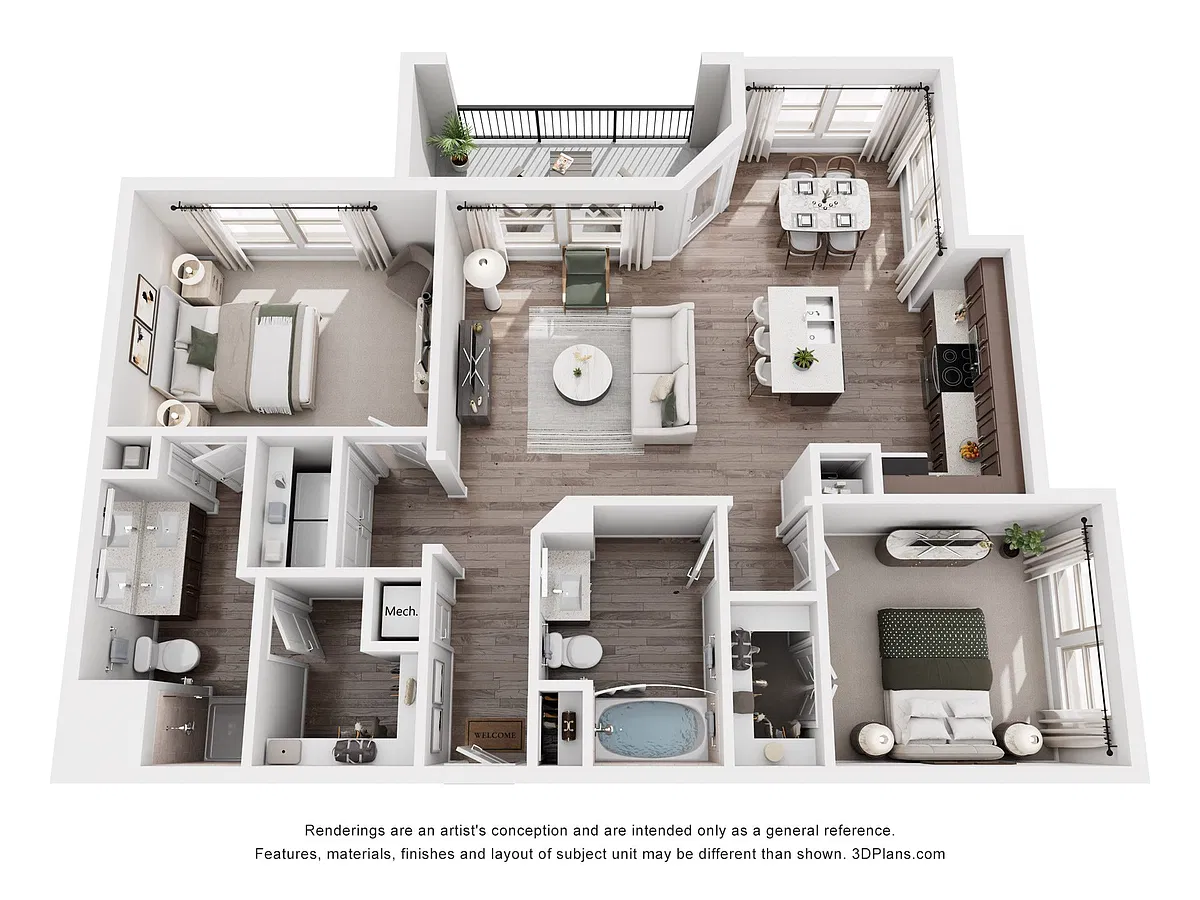 Floor plan B1 - 2 Bedroom