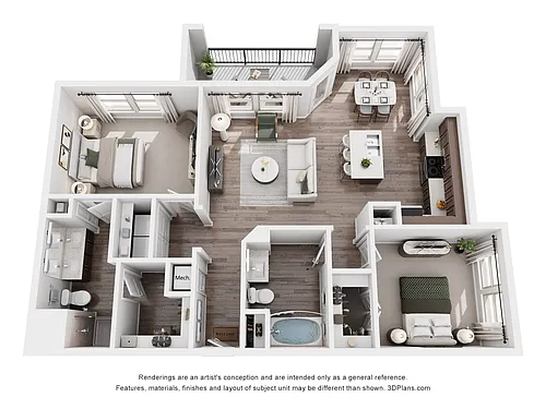 Floor plan B1 - 2 Bedroom