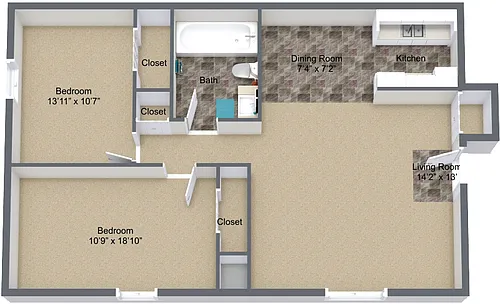 Floor plan Two Bedroom