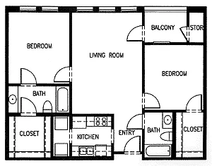 Floor plan C2B 2x2 60