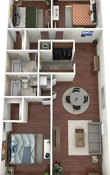3x2 (Unit C) Floorplan Diagram