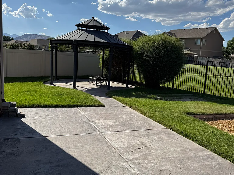 Backyard Gazebo From The Back Patio Right Outside the Kitchen
