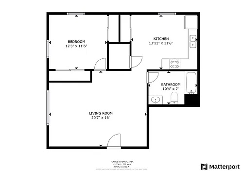 Floor plan 1x1AR
