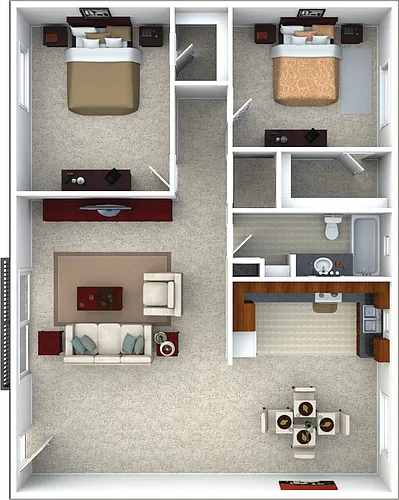 Floor plan 2x1 Luxury