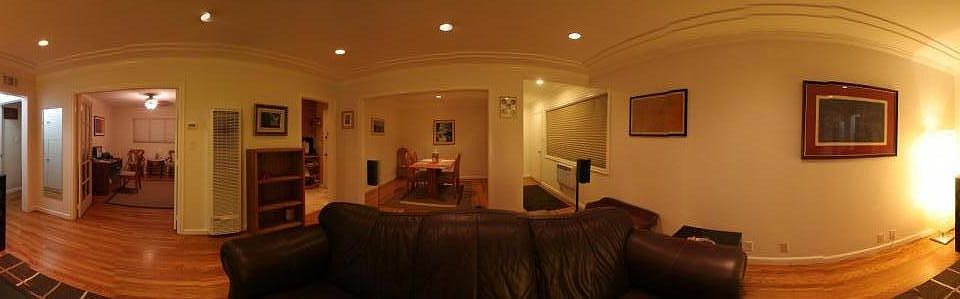 Interior panoramic view 360 degree standing in living room