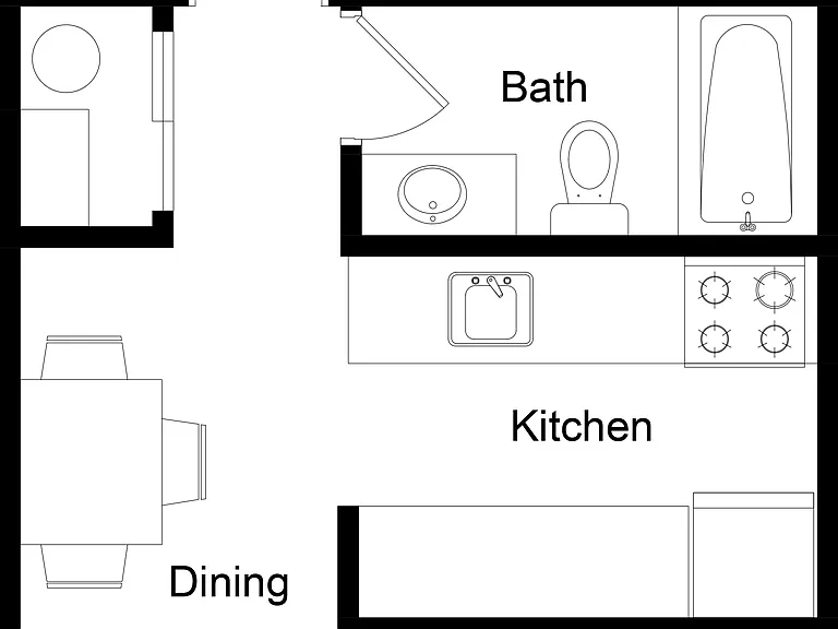 1 Bedroom, 1 Bathroom | 576 Sq. Ft. 1 Bedroom, 1 Bathroom | 576 Sq. Ft.