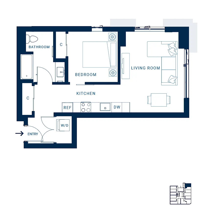 Floor plan 1X1 C